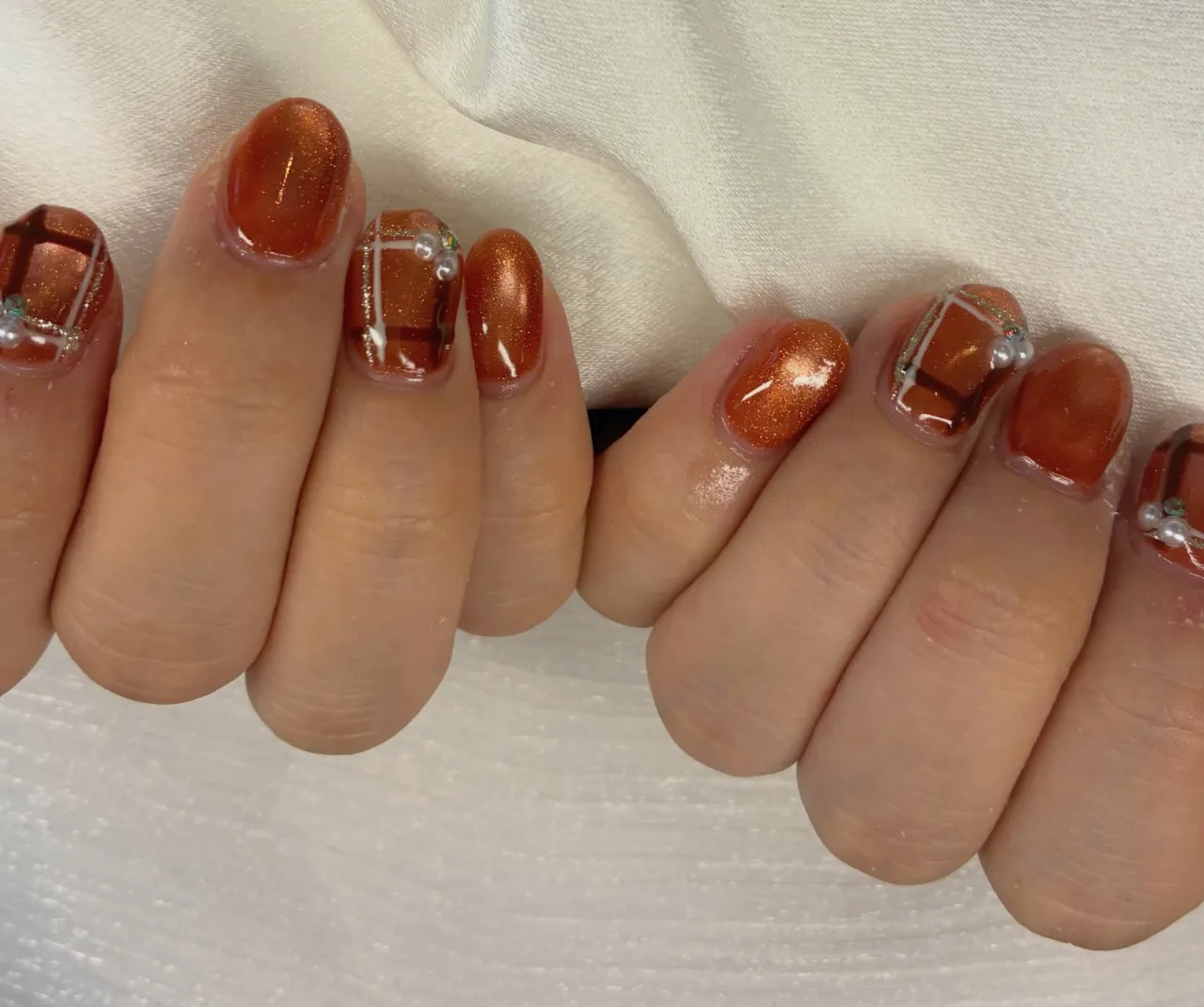 🤎ブラウンマグネット×ホワイトフレンチ✨